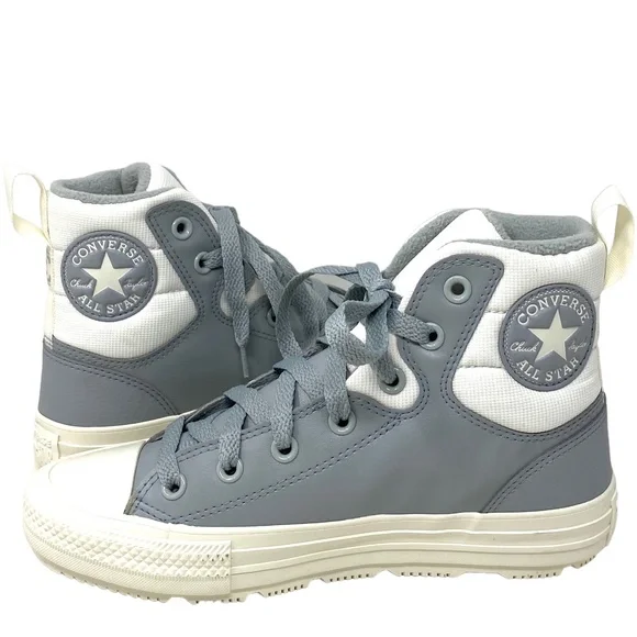 Converse CTAS Berkshire Boot High Top White Gray Women Leather Sneakers 172054C - Picture 2 of 10